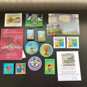15 Disney Jiminy Cricket Environmentality buttons & medallion/coin